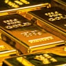 Stacked cast gold bullion bars